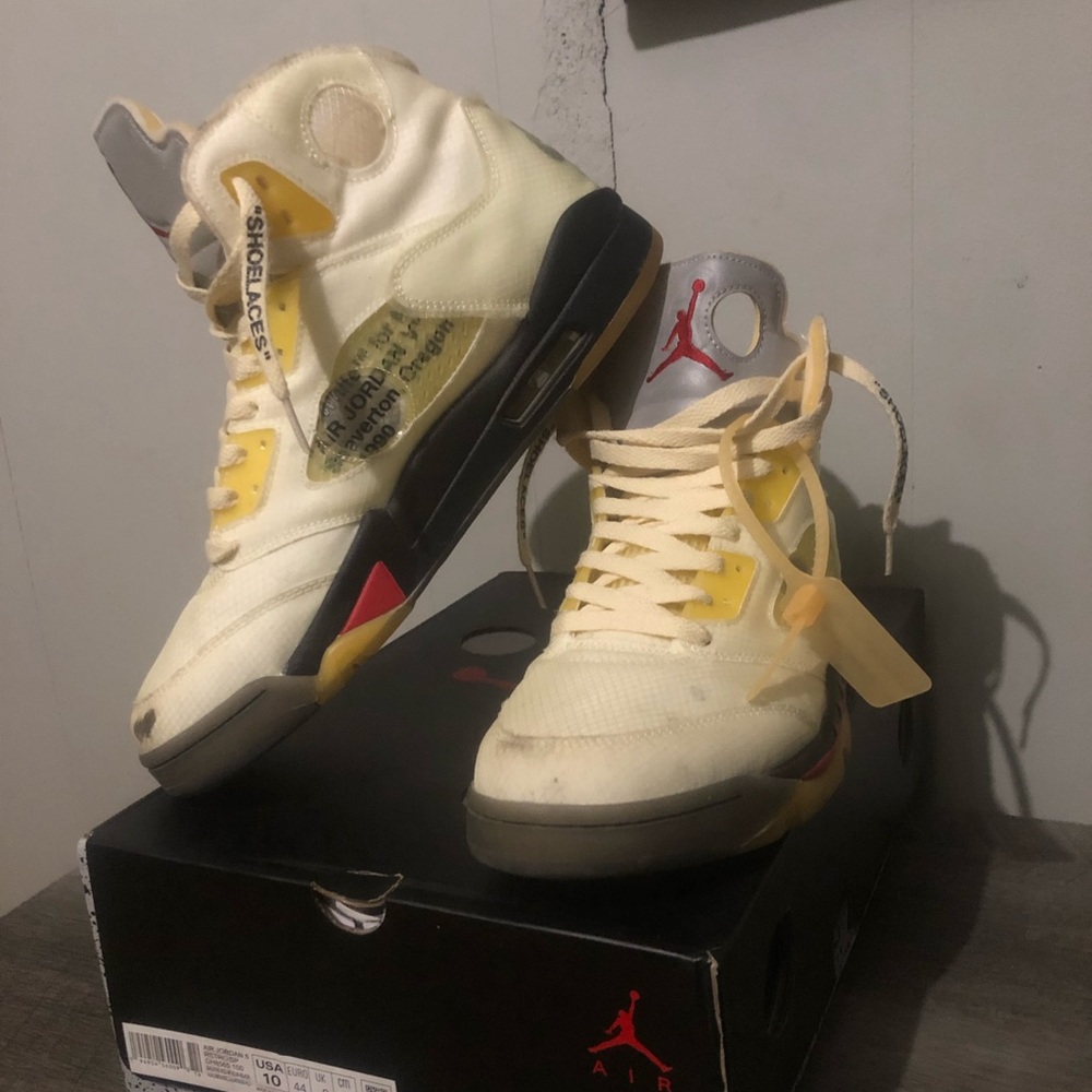 Off White Air Jordan 5 Sail